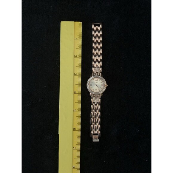 Watch Rose Gold Tone Rhinestone Bezel Kim Rogers Womens Ladies - NEW BATTERY - Picture 3 of 6